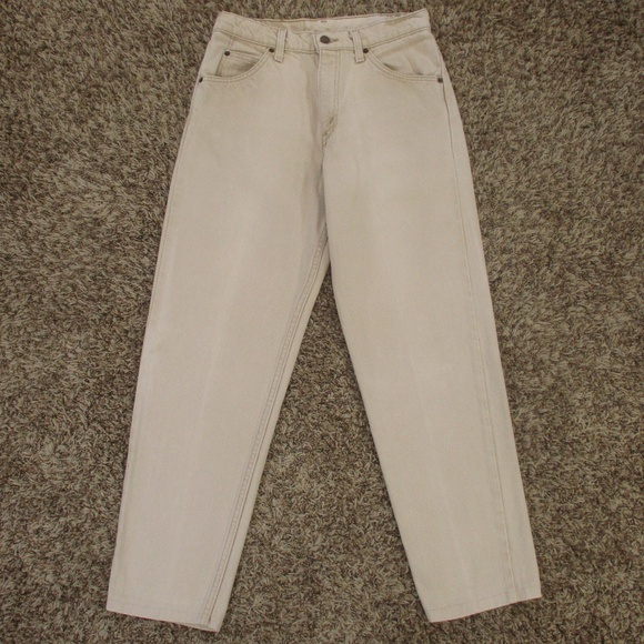 Levi's Vintage 80s Orange Tab Jeans Men 30x29 Beige 550 Relaxed Tapered Made USA - Picture 1 of 9